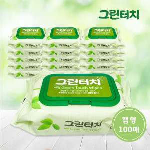 그린터치물티슈(100매)-1개 캡형/국산/저자극/피톤치드
